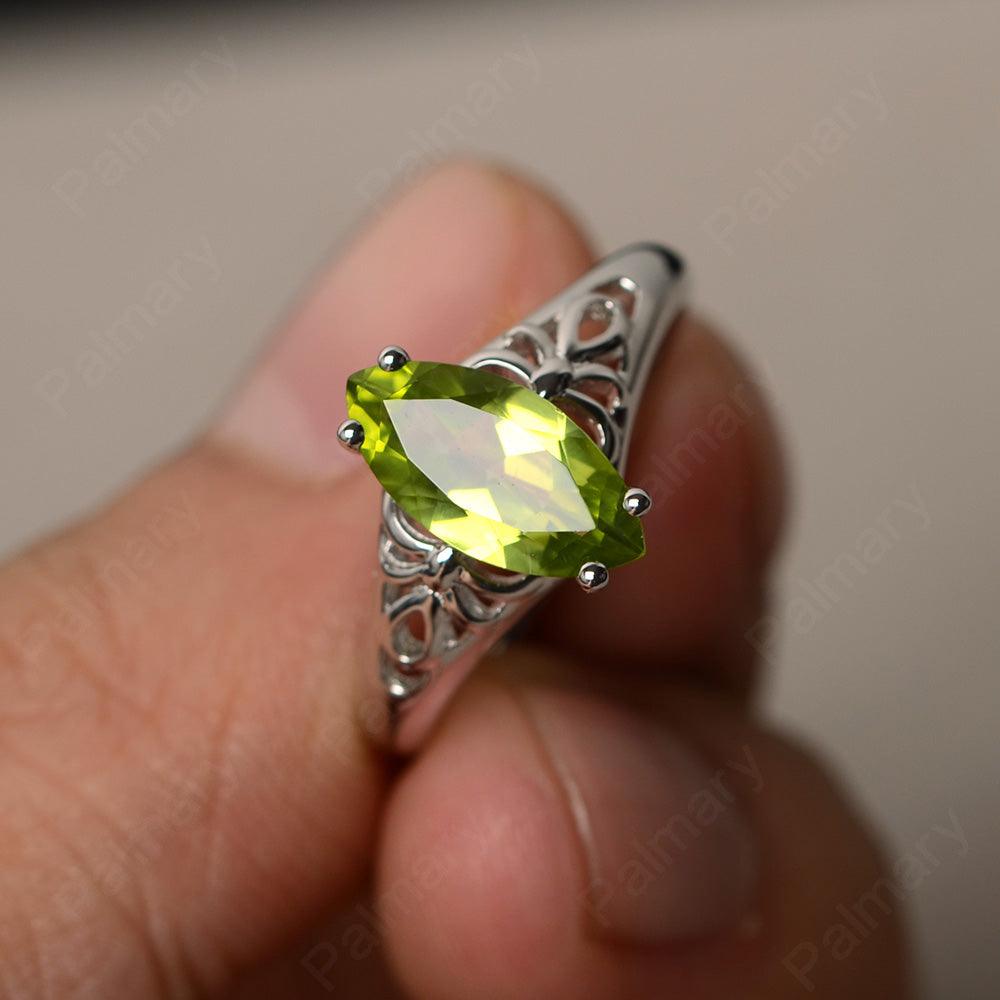 Marquise Cut Peridot Cocktail Ring - Palmary