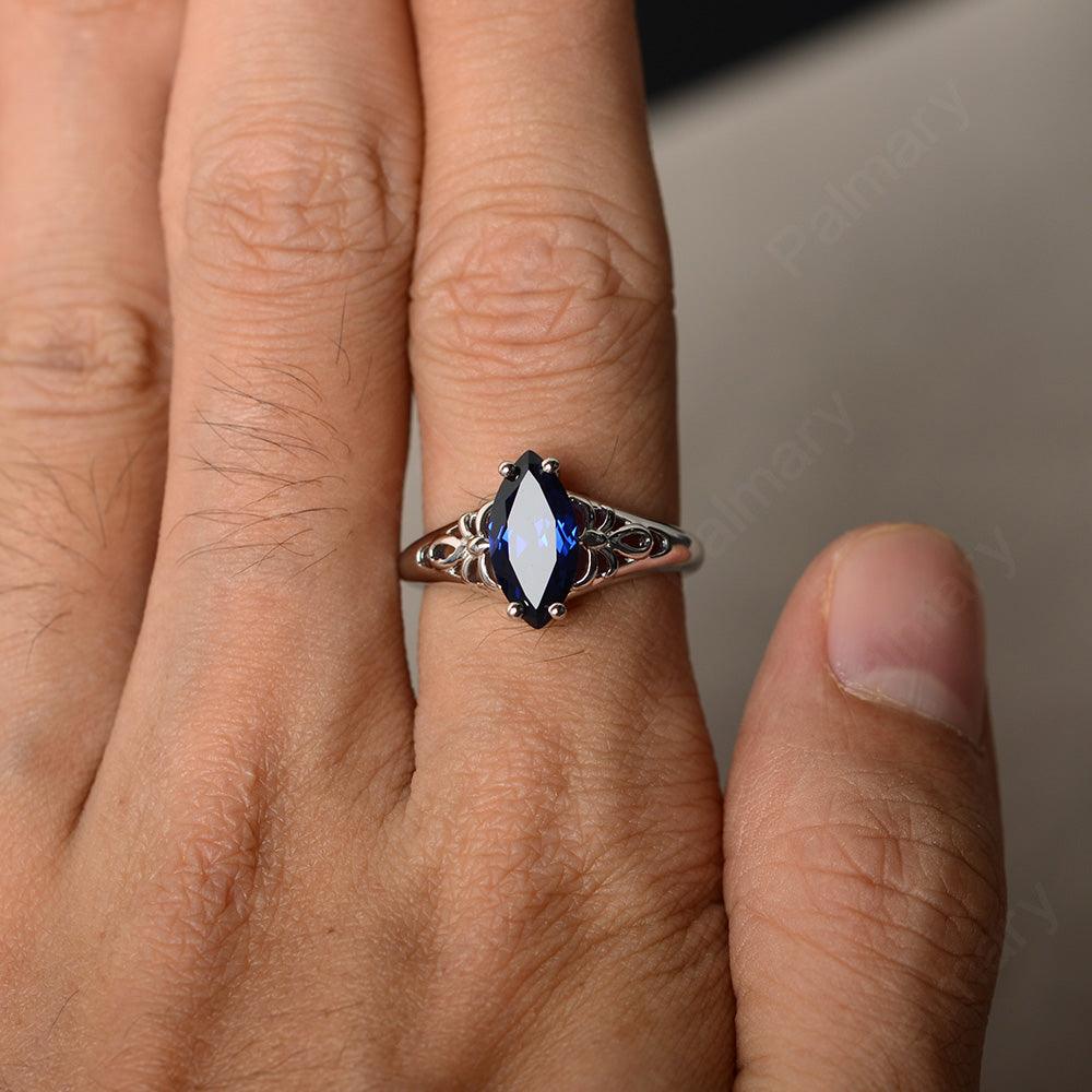 Marquise Cut Sapphire Cocktail Ring - Palmary