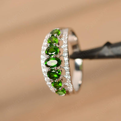 Wide Cluster Diopside Ring - Palmary