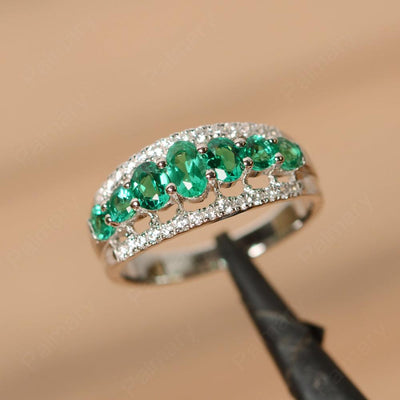 Wide Cluster Emerald Ring - Palmary