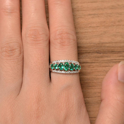 Wide Cluster Emerald Ring - Palmary