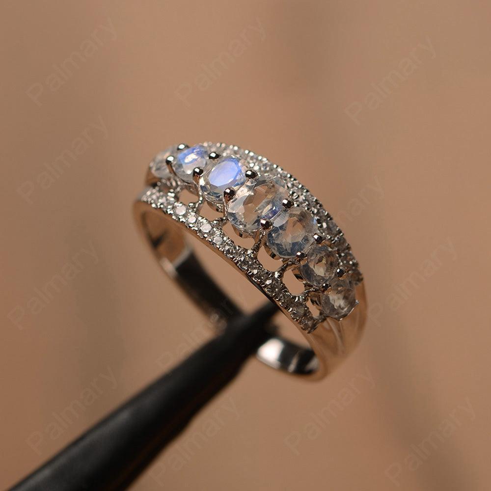 Wide Cluster Moonstone Ring - Palmary