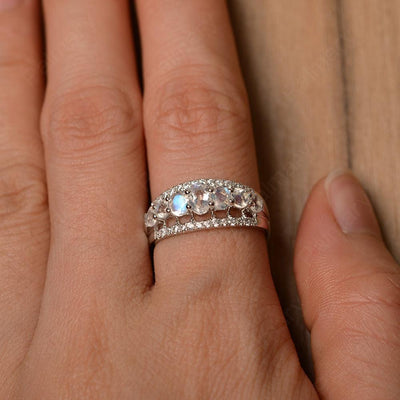 Wide Cluster Moonstone Ring - Palmary