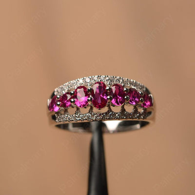 Wide Cluster Ruby Ring - Palmary