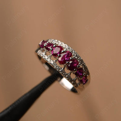 Wide Cluster Ruby Ring - Palmary