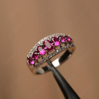 Wide Cluster Ruby Ring - Palmary