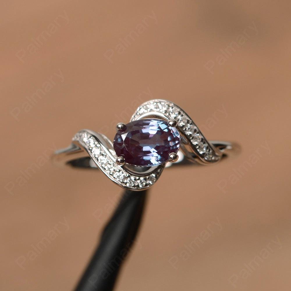 Oval Alexandrite Promise Rings - Palmary