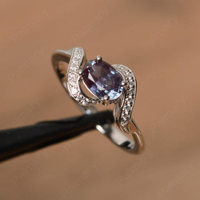 Oval Alexandrite Promise Rings - Palmary