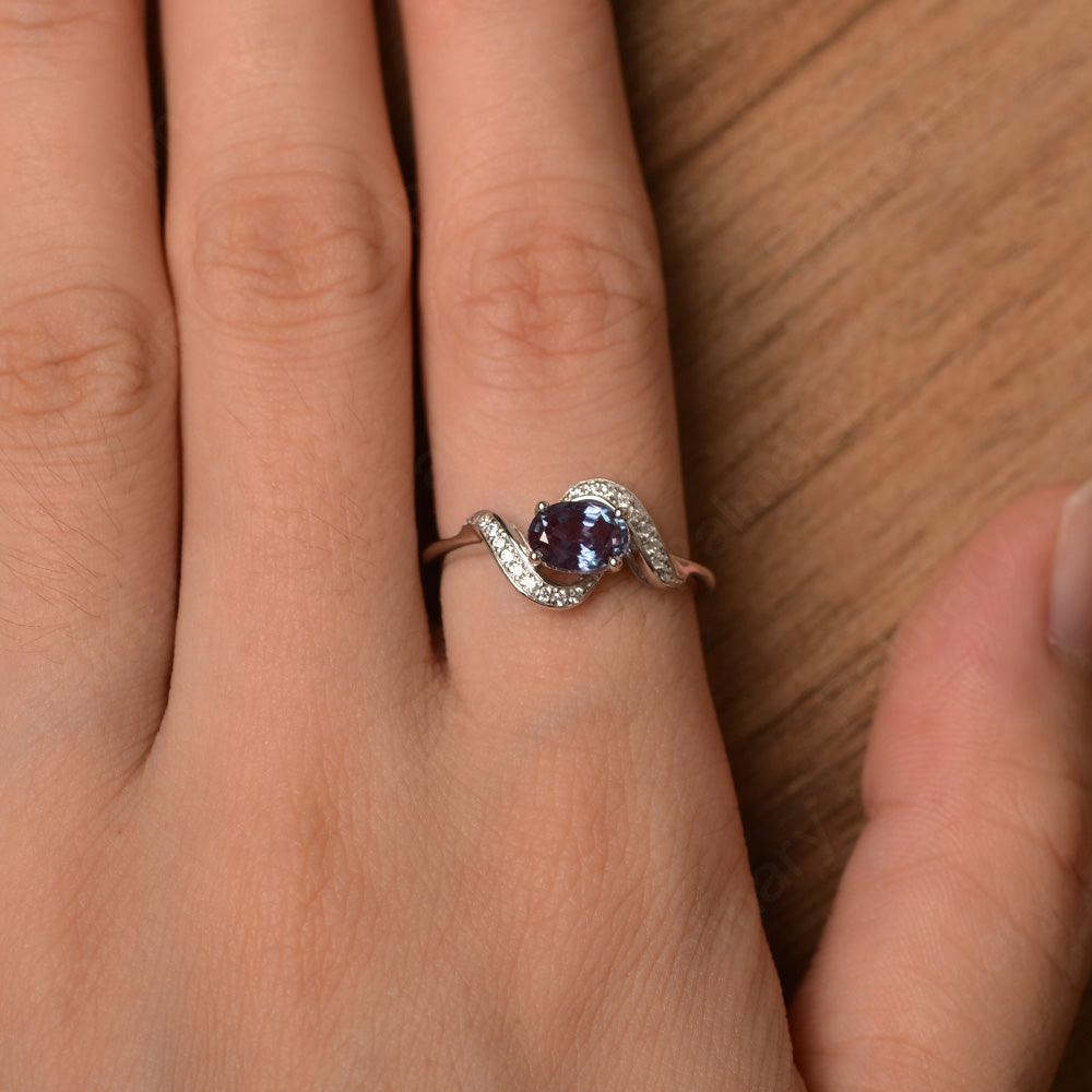 Oval Alexandrite Promise Rings - Palmary
