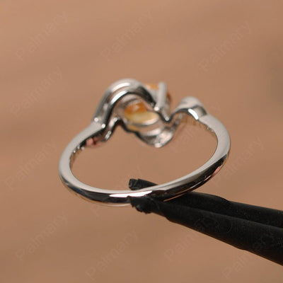 Oval Citrine Promise Rings - Palmary