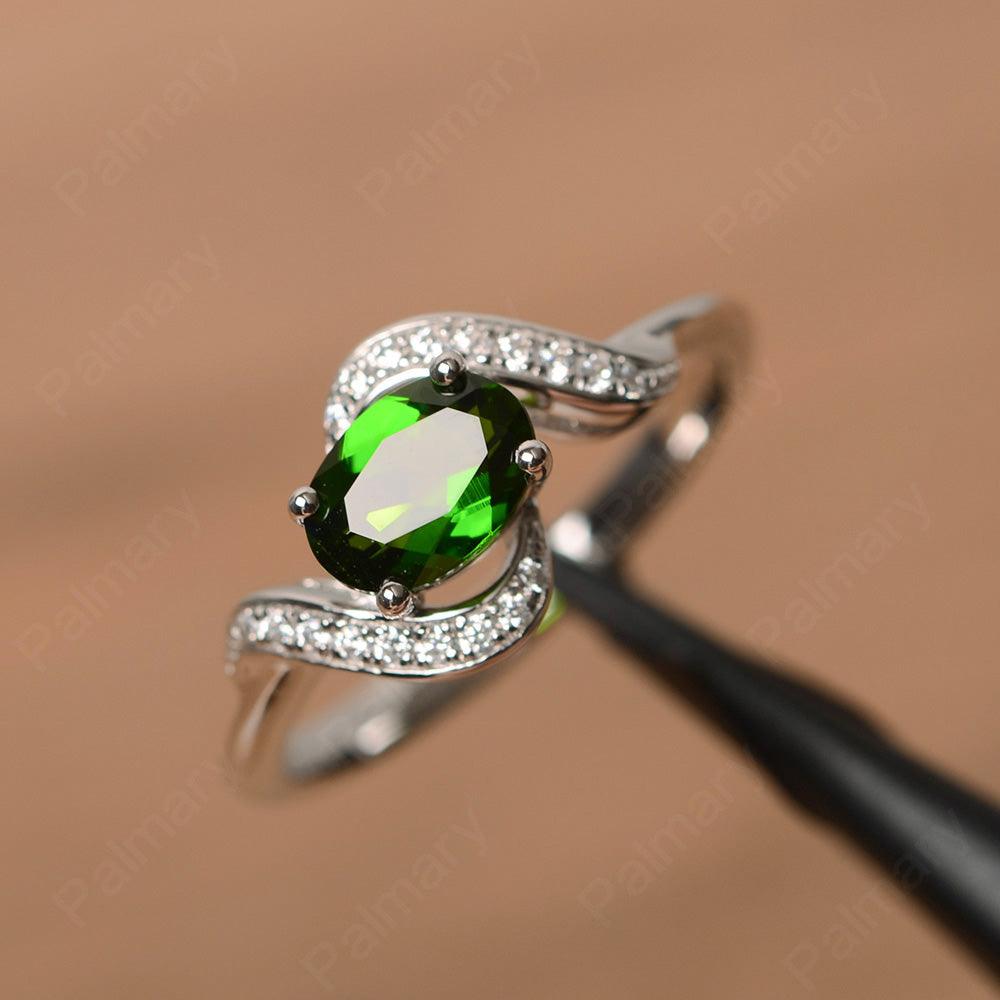 Oval Diopside Promise Rings - Palmary