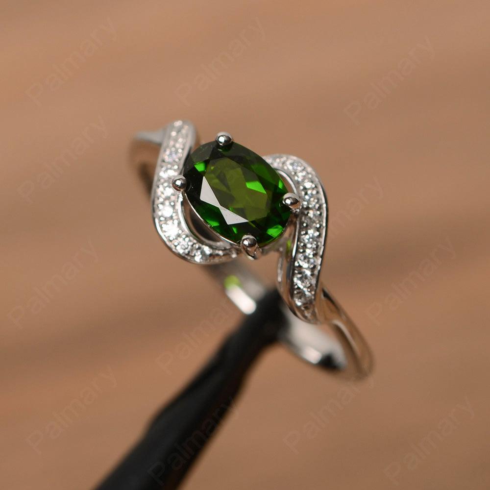 Oval Diopside Promise Rings - Palmary