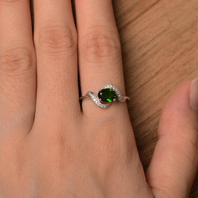 Oval Diopside Promise Rings - Palmary