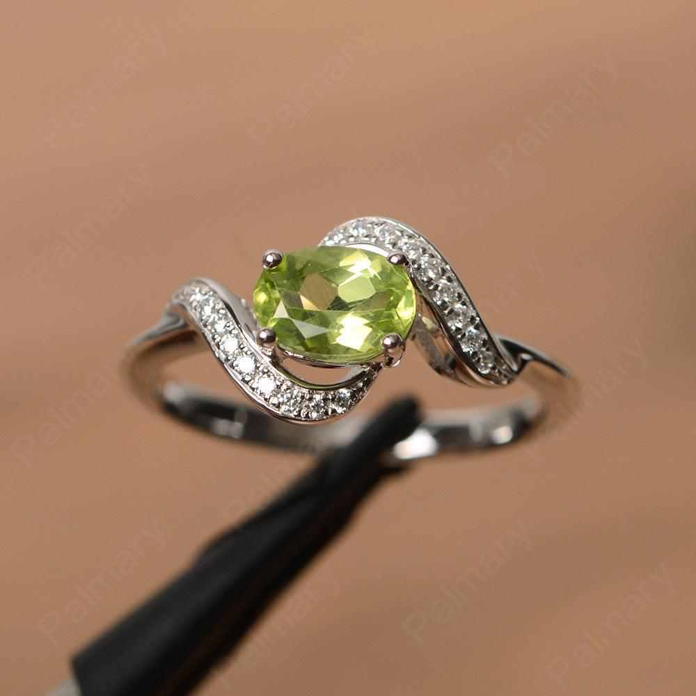 Oval Peridot Promise Rings - Palmary