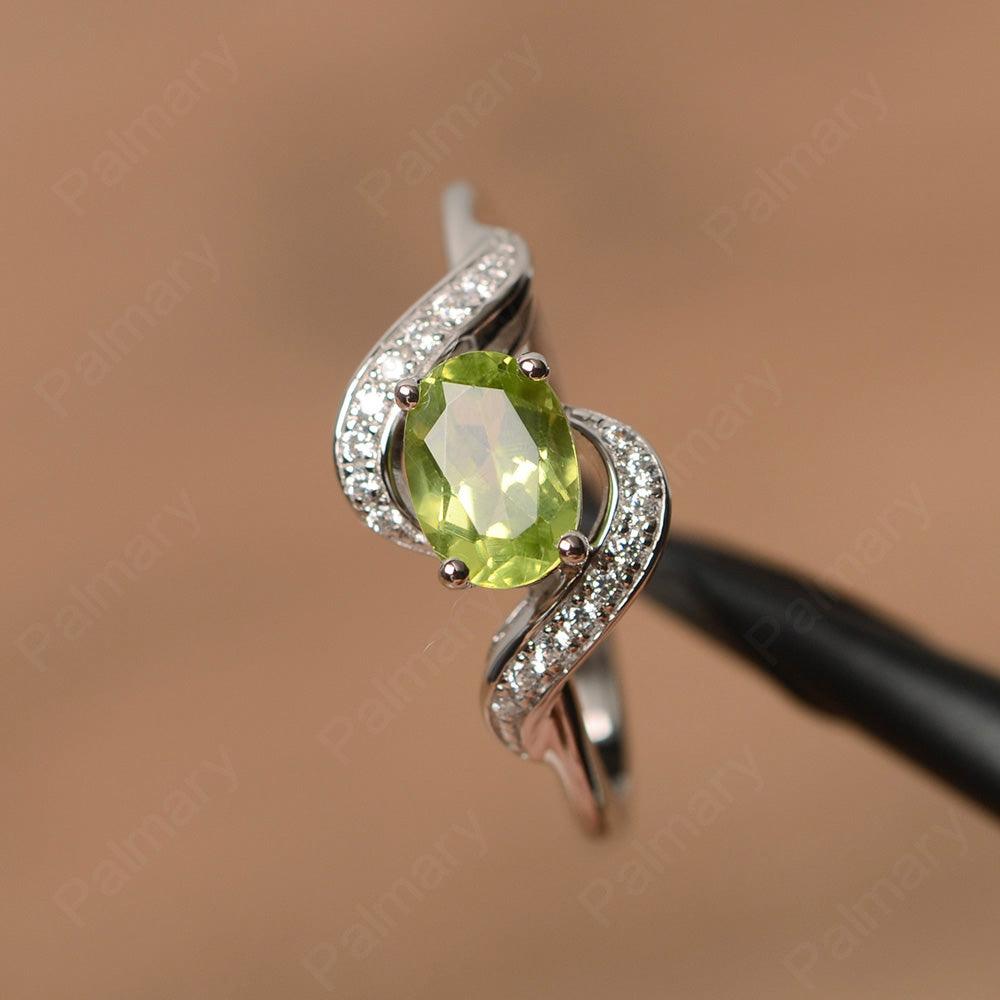 Oval Peridot Promise Rings - Palmary