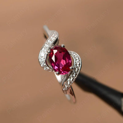 Oval Ruby Promise Rings - Palmary