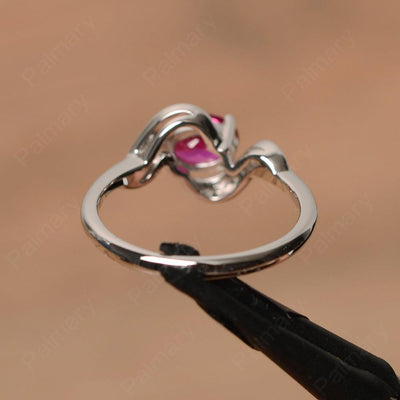 Oval Ruby Promise Rings - Palmary