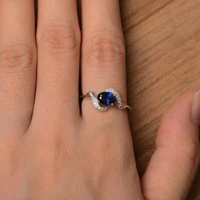 Oval Sapphire Promise Rings - Palmary