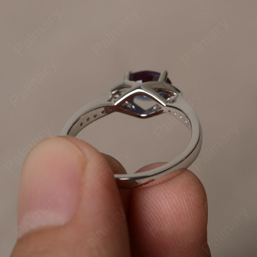 East West Oval Cut Alexandrite Wedding Ring - Palmary