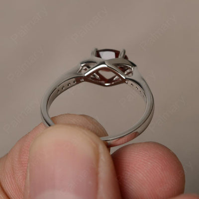 East West Oval Cut Garnet Wedding Ring - Palmary
