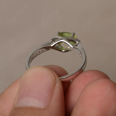 East West Oval Cut Peridot Wedding Ring - Palmary