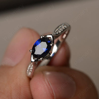East West Oval Cut Sapphire Wedding Ring - Palmary