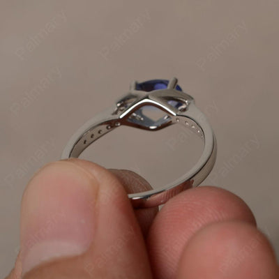 East West Oval Cut Tanzanite Wedding Ring - Palmary