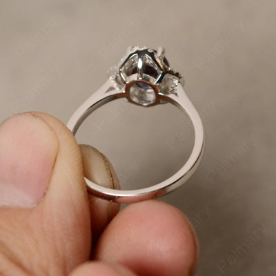 Oval Cut Alexandrite Flower Ring - Palmary