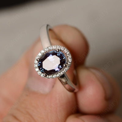 Oval Cut Alexandrite Wedding Ring - Palmary