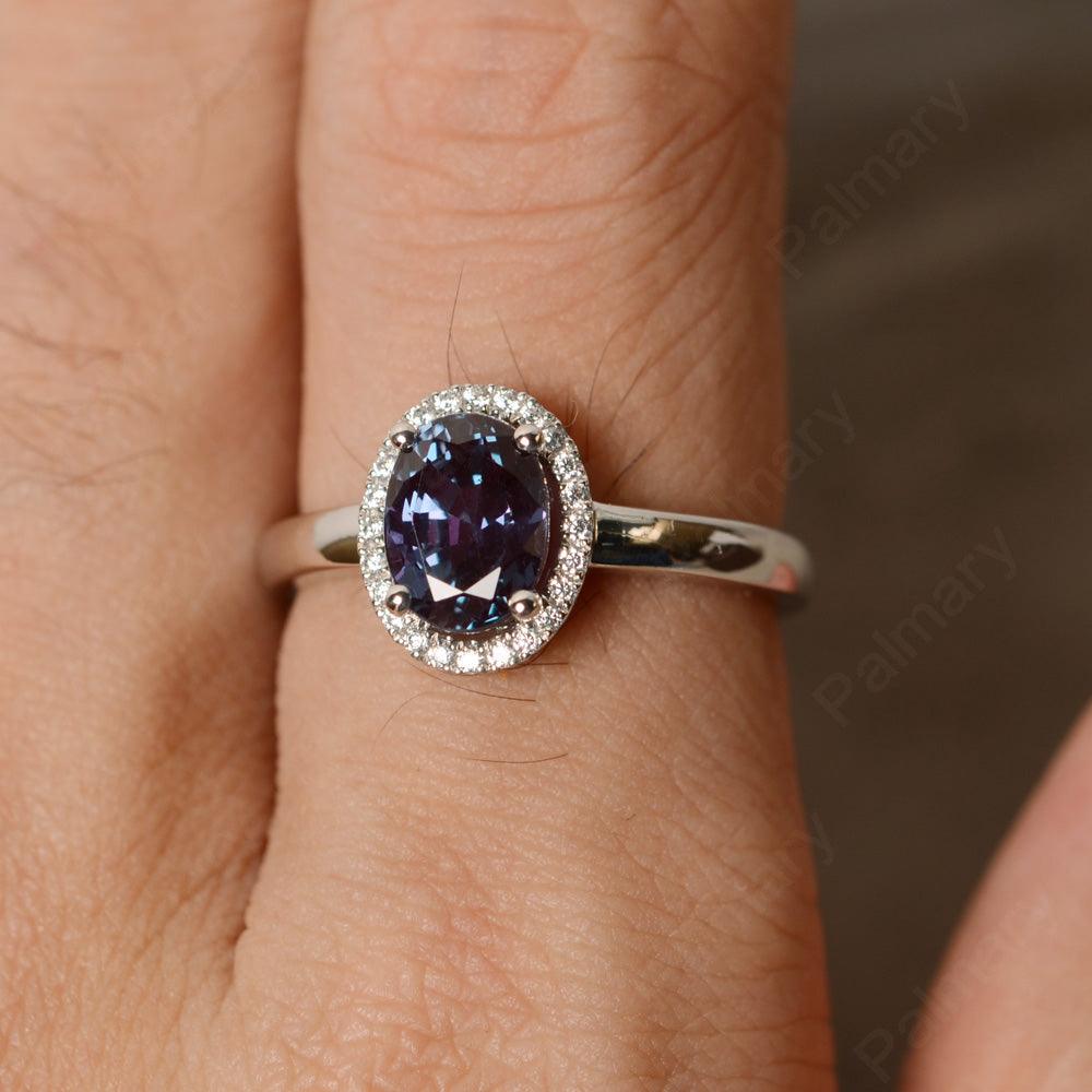 Oval Cut Alexandrite Wedding Ring - Palmary