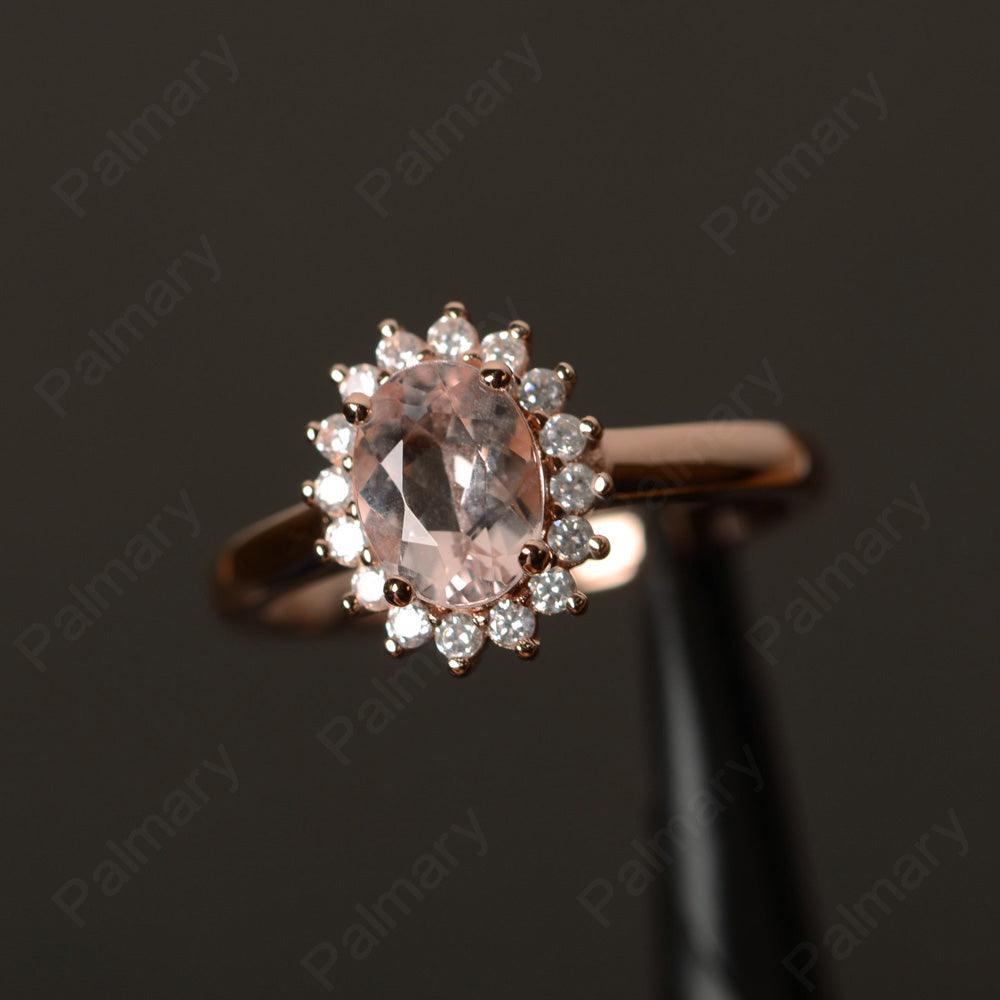 Oval Cut Morganite Promise Ring - Palmary