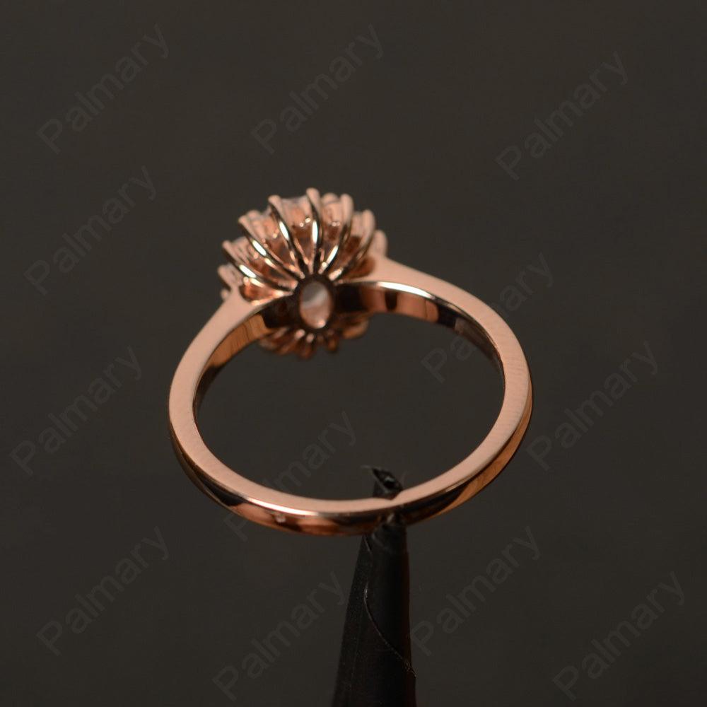 Oval Cut Morganite Promise Ring - Palmary