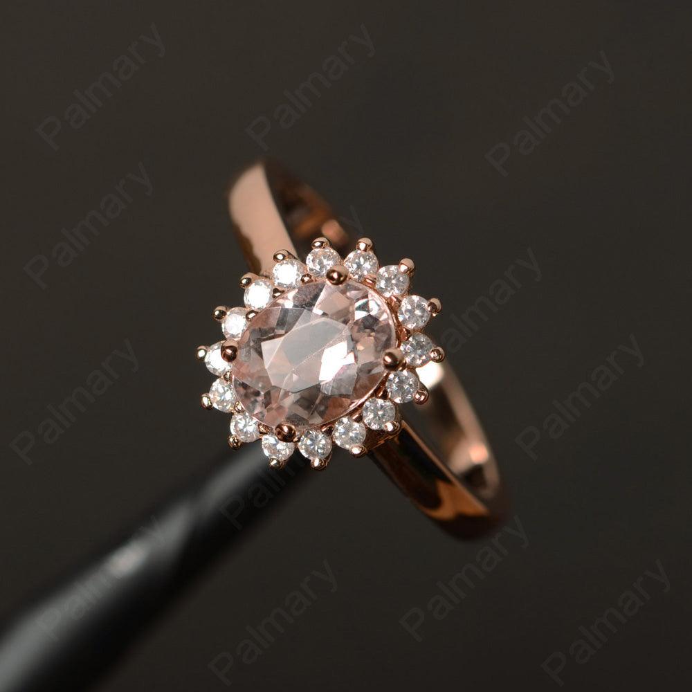 Oval Cut Morganite Promise Ring - Palmary