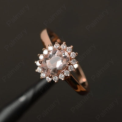 Oval Cut Morganite Promise Ring - Palmary