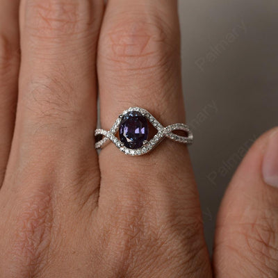 Twisted Band Oval Alexandrite Rings - Palmary