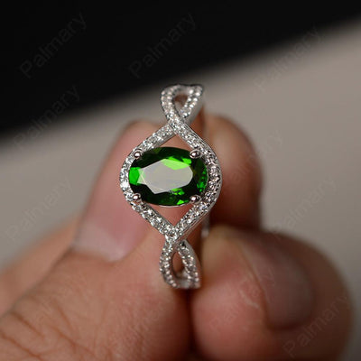 Twisted Band Oval Diopside Rings - Palmary