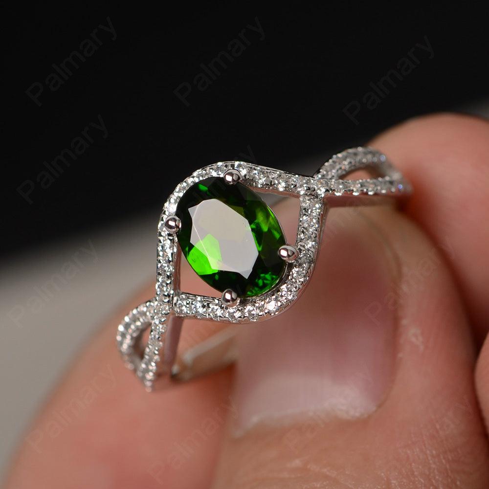 Twisted Band Oval Diopside Rings - Palmary