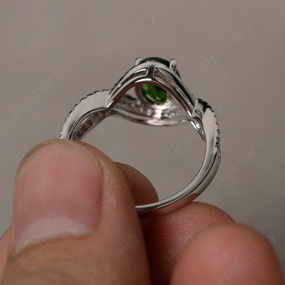 Twisted Band Oval Diopside Rings - Palmary