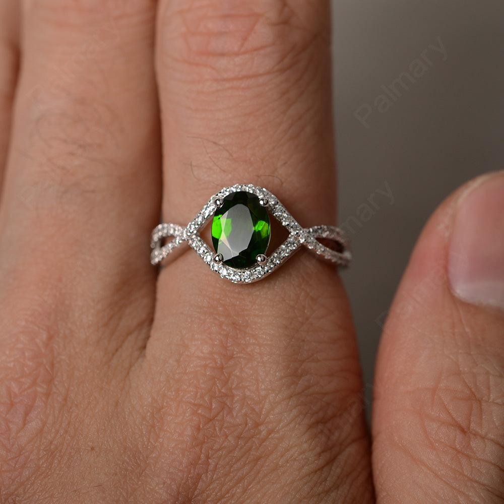 Twisted Band Oval Diopside Rings - Palmary