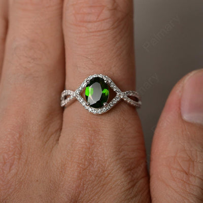 Twisted Band Oval Diopside Rings - Palmary