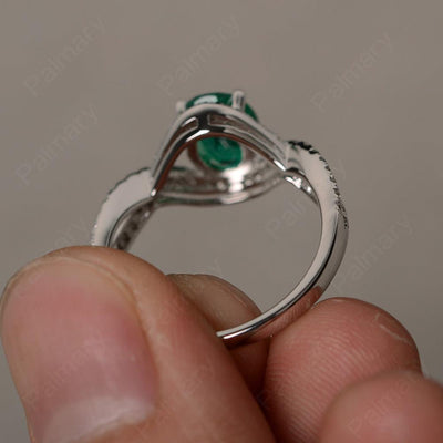 Twisted Band Oval Emerald Rings - Palmary