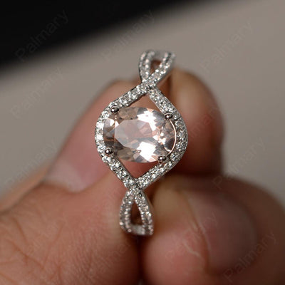 Twisted Band Oval Morganite Rings - Palmary