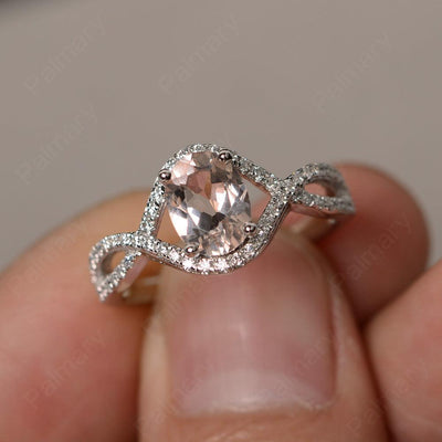 Twisted Band Oval Morganite Rings - Palmary