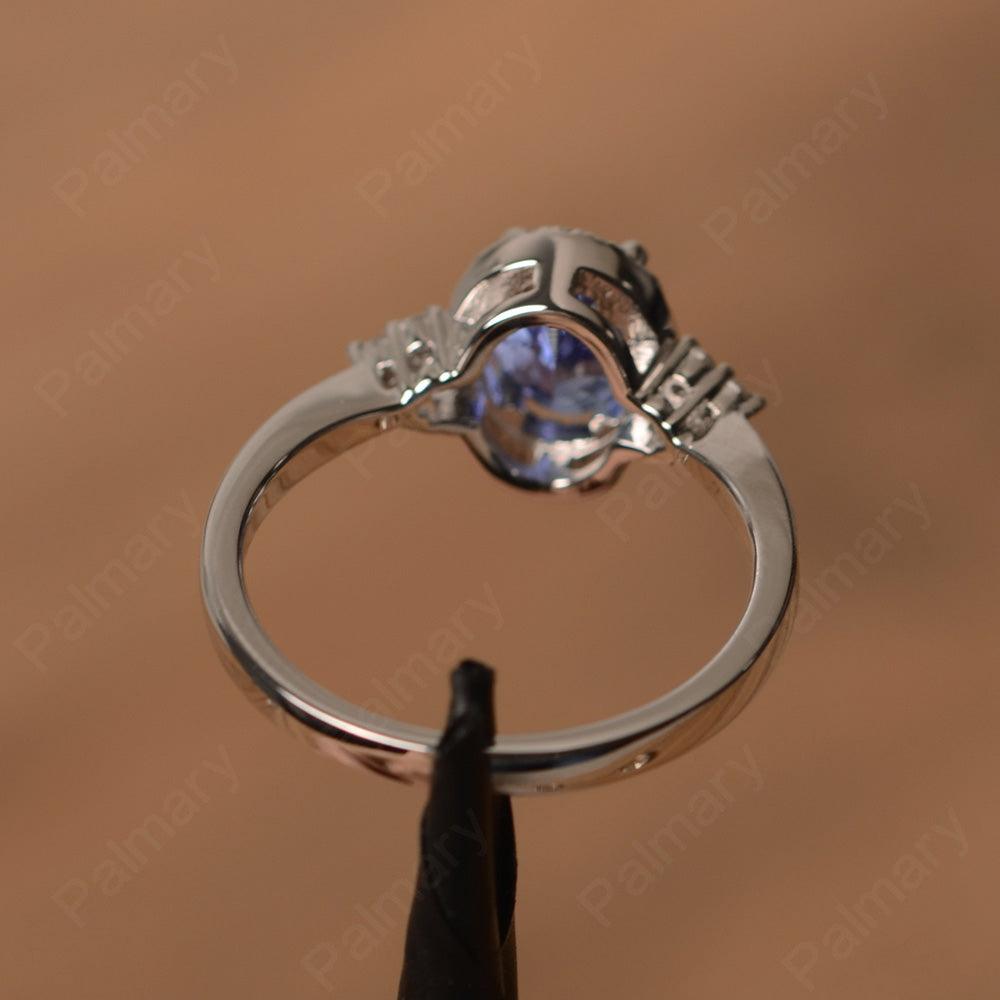 Oval Cut Tanzanite Halo Engagement Rings - Palmary