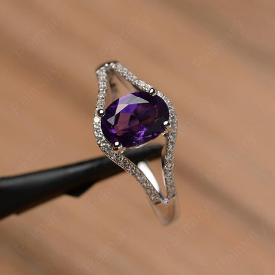 Oval Cut Amethyst Split Rings - Palmary