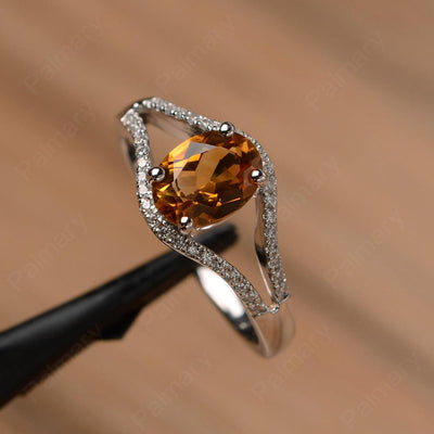 Oval Cut Citrine Split Rings - Palmary