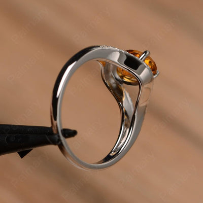 Oval Cut Citrine Split Rings - Palmary