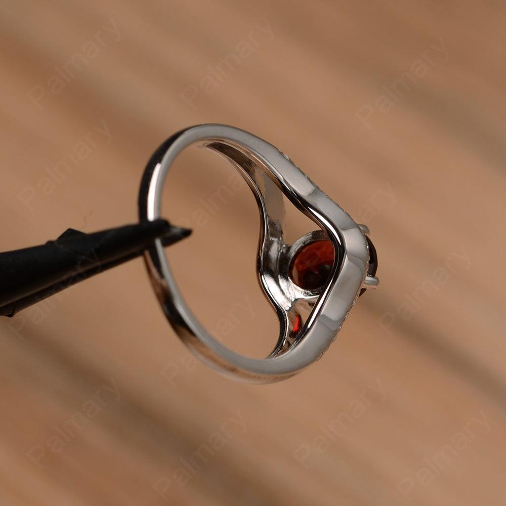 Oval Cut Garnet Split Rings - Palmary