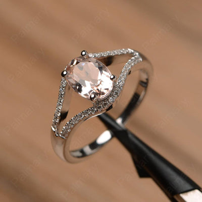 Oval Cut Morganite Split Rings - Palmary