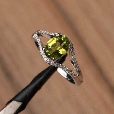 Oval Cut Peridot Split Rings - Palmary